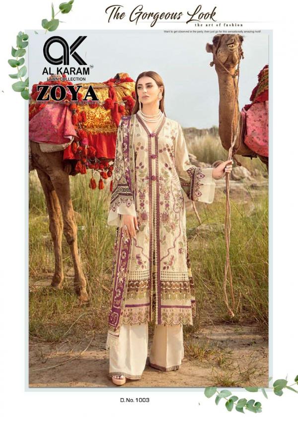 Al Karam Zoya Karachi Cotton Dress Material Collection